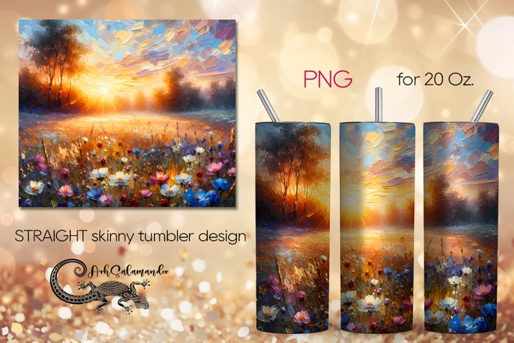 Impressionism landscape | Skinny tumbler Sublimation PLUS example image 1