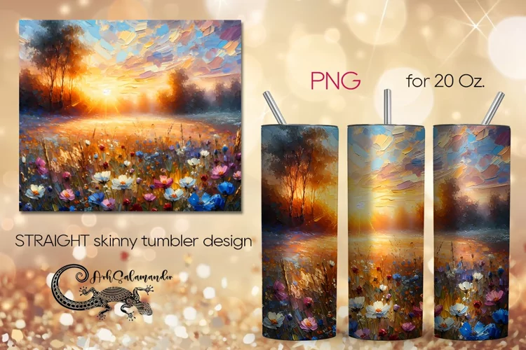 Impressionism landscape | Skinny tumbler Sublimation PLUS