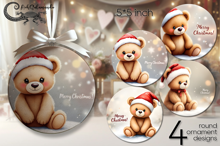 Christmas toys | retro round ornaments sublimation PL