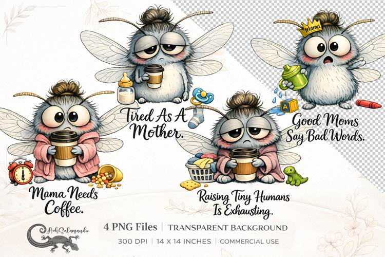 Funny mama bag | 4 motherhood PNG Sublimation designs