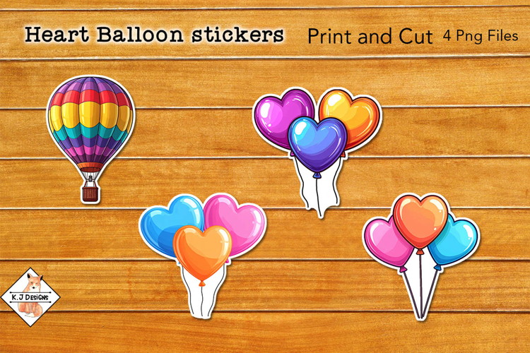 Heart Balloon Stickers | Print and Cut