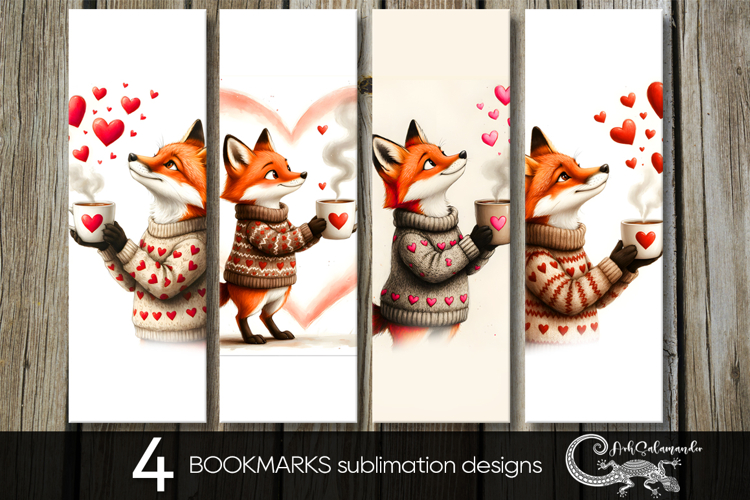 Love atmosphere | 4 valentine bookmarks sublimation designs
