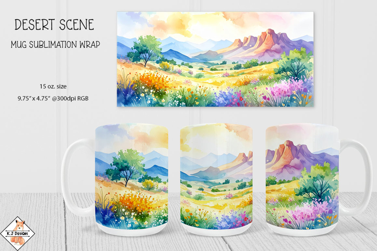 Desert Scene Mug Wrap Sublimation | 15 oz. Mug