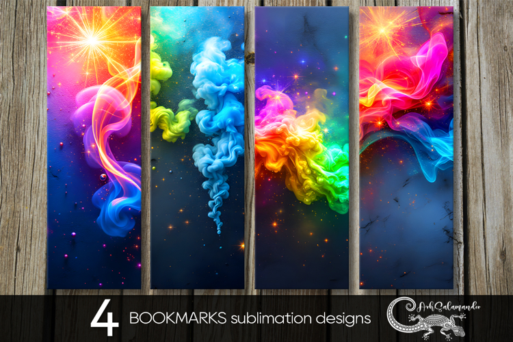 Abstract rainbow background | 4 bookmarks sublimation design