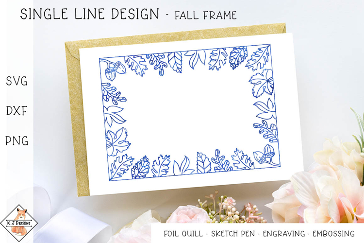Autumn Frame SVG Foil Quill | Single Line Designs