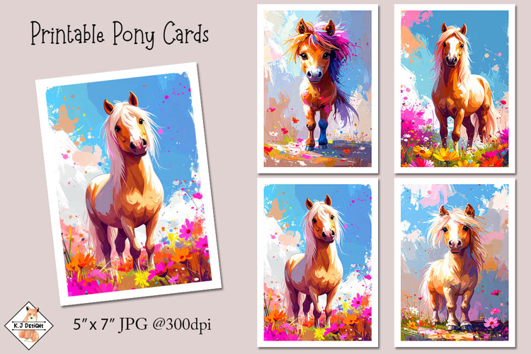 Pony Card Design Printables | Childrens Designs