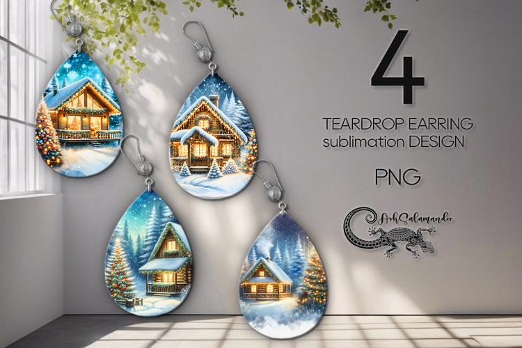 Christmas moods | 4 xmas Teardrop earring Sublimation PL