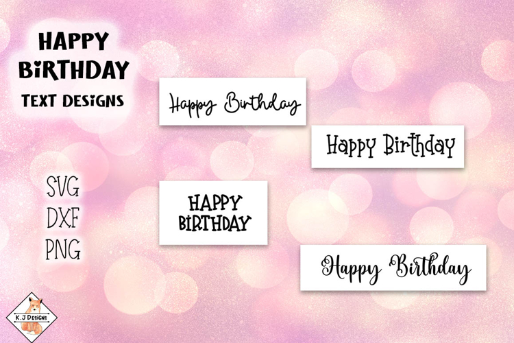 Happy Birthday Text Designs SVG DXF PNG