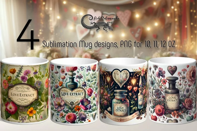 Vintage Love | Valentine Sublimation Mug design PL