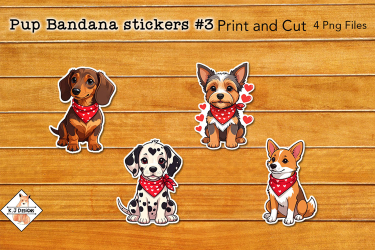 Pup Bandana Stickers #3 | Print and Cut