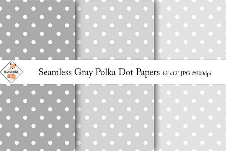 Seamless Grey Polka Dot Digital Papers