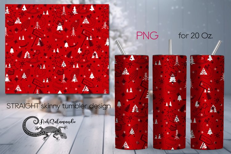 Christmas pattern | Red Xmas Sublimation Tumbler Design PL4