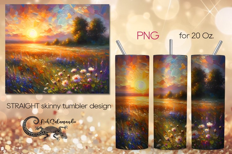 Impressionism landscape | Skinny tumbler Sublimation PLUS4