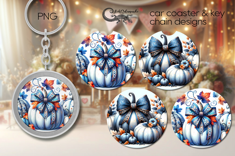 Pumpkin season | Autumn Car coaster & key chain designs PL4