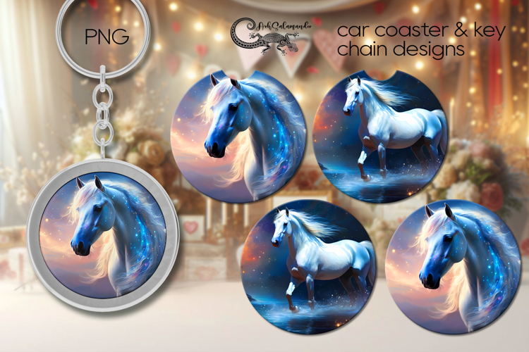 Horse | style Car coaster & key chain sublimation PL4