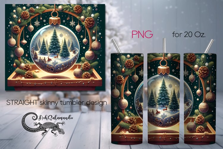 Retro Christmas | Xmas Skinny Tumbler Sublimation Design PL4