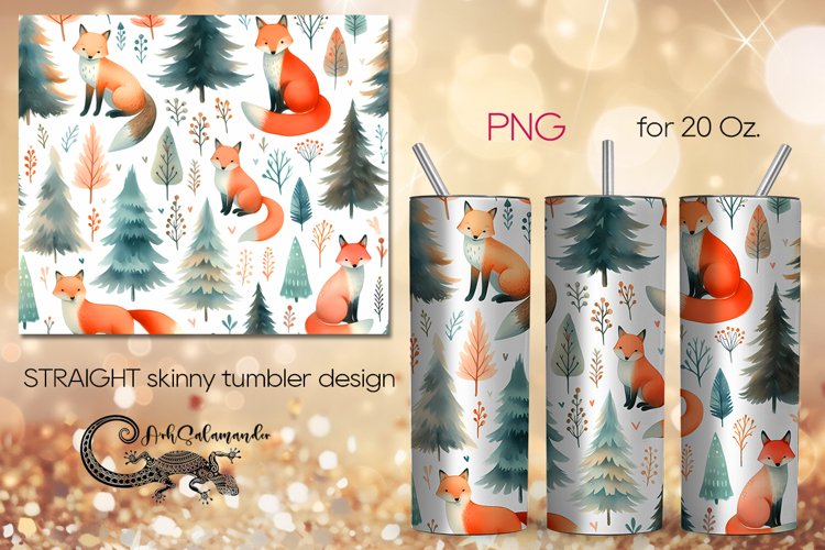 Christmas pattern | fox Xmas Sublimation Tumbler Design PL4