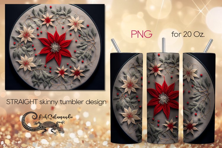 Embroidery | round skinny tumbler Sublimation design PLUS4