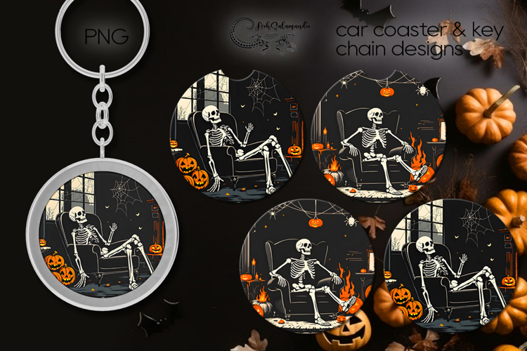 Vintage Halloween | car coaster & key chain sublimation P4
