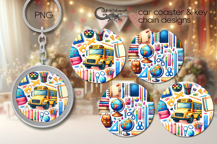 Back to school | Fall Car coaster & key chain designs, PL4