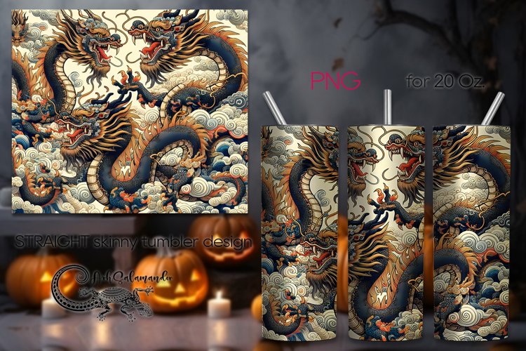 Chinese dragon | Retro Skinny tumbler sublimation design PL4