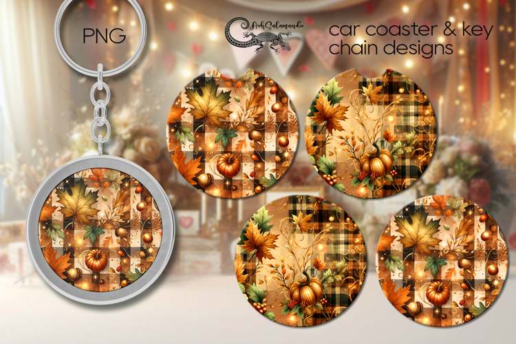 Abstract Autumn | Fall Car coaster & key chain designs, PL4