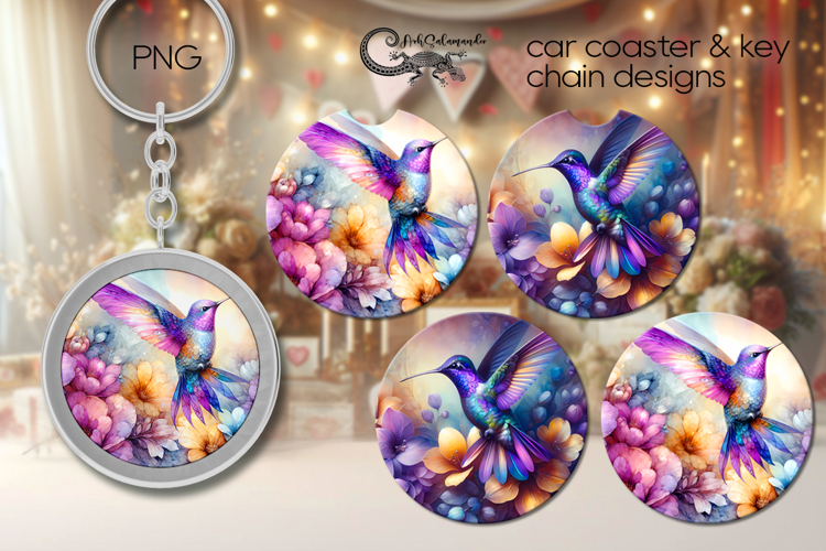 Hummingbird | car coaster   key chain sublimation design PL4
