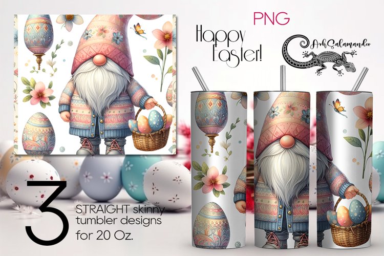 Easter gnome | 3 Straight Skinny tumbler Sublimation PLUS2