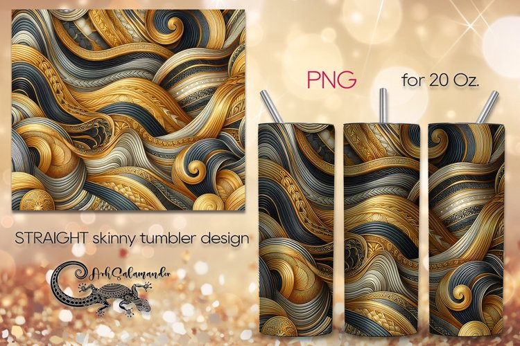 Metallic gold & silver | Straight Skinny Tumbler design PL4