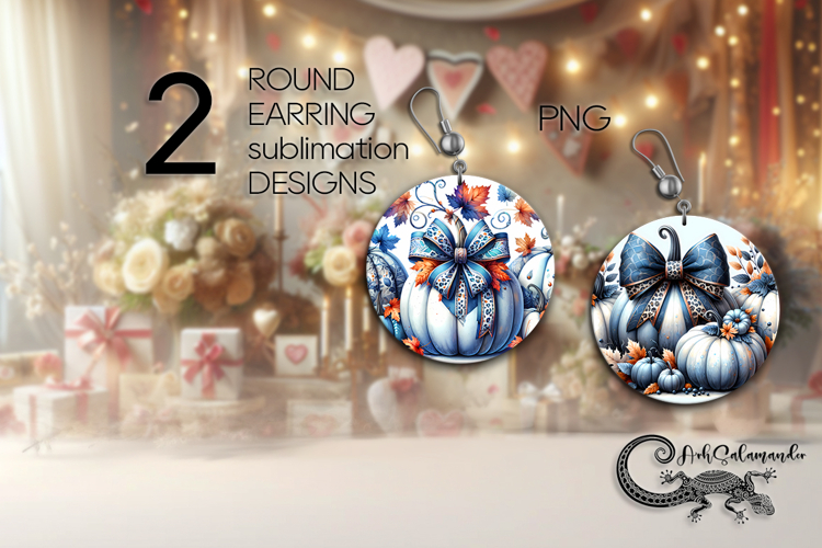 Pumpkin season | autumn Sublimation round earring design PL4