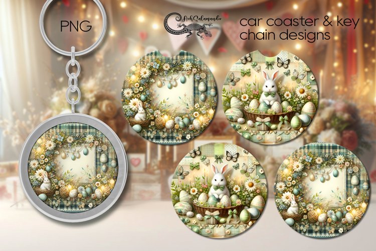 Vintage Easter | spring Car coaster   key chain designs PL4