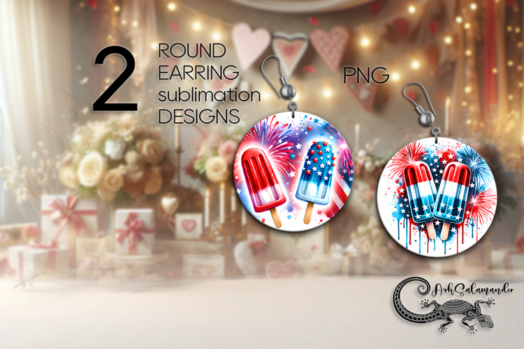 Patriotic USA flag | American Round earring designs PL4