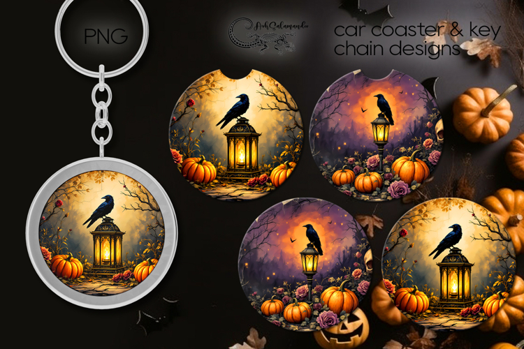 Spooky Halloween | car coaster & key chain sublimation PL4