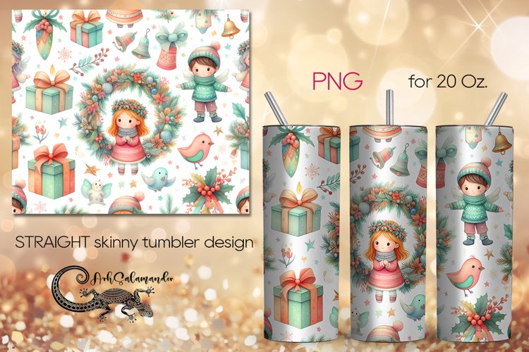 Christmas pattern | Xmas Sublimation Tumbler Design PL4