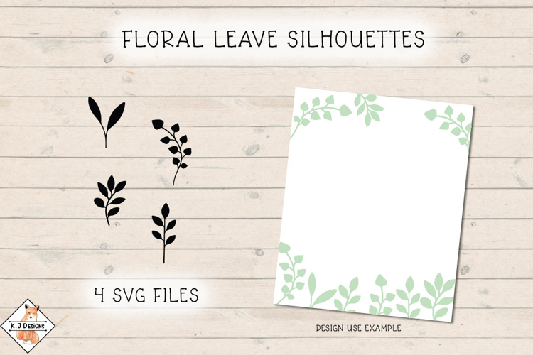 Floral Leave Silhouettes SVG