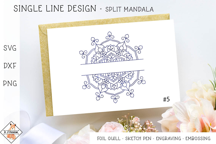 Split Mandala SVG Foil Quill | Single Line Designs