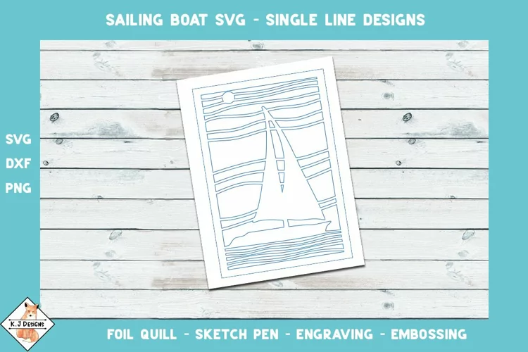 Sailing Boat SVG for FOil Quill | Single Line Designs