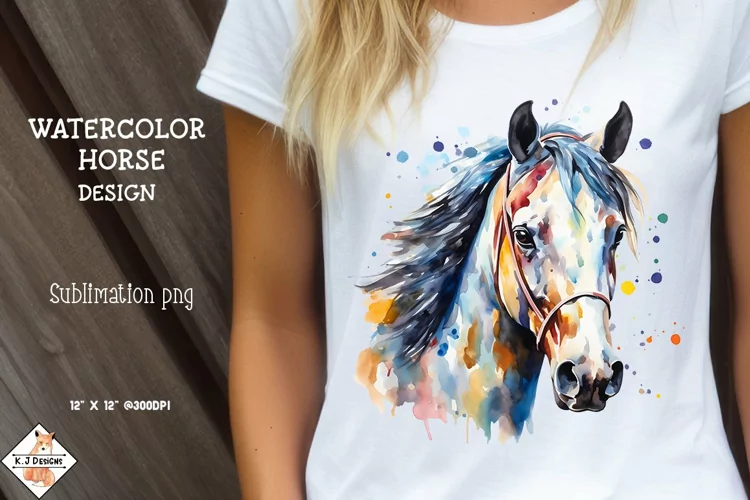 Watercolor Horse Design Sublimation