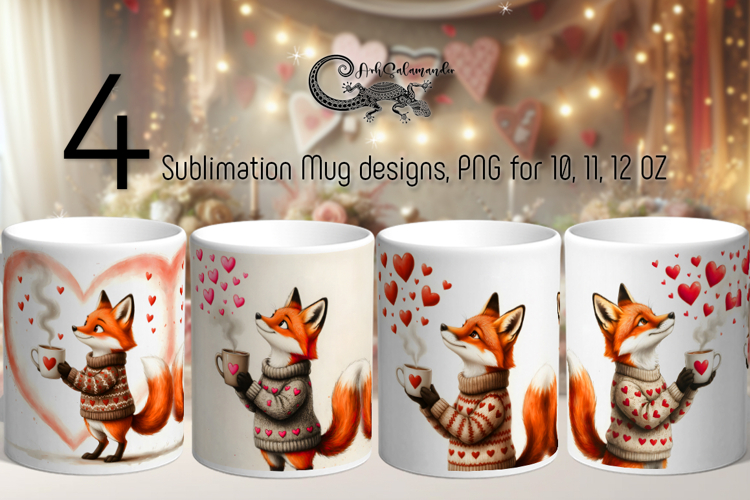 Valentine atmosphere | 4 love Mug sublimation designs P