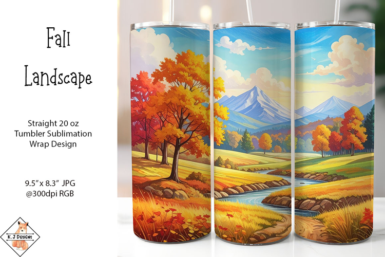 Fall Landscape Sublimation Tumbler Wrap