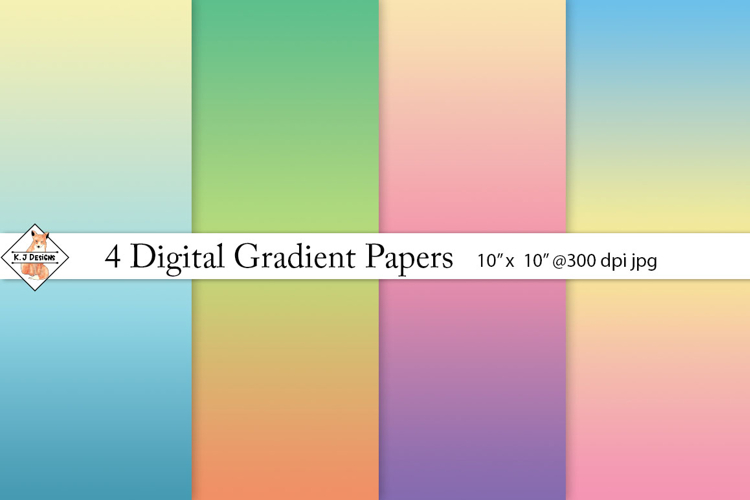 4 Digital Gradient Papers | Backgrounds