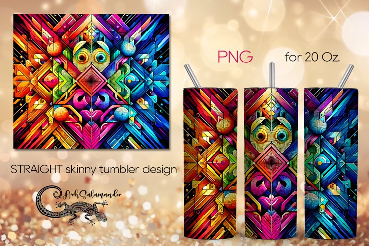 Abstract bright design | geometric Straight Skinny Tumbler P