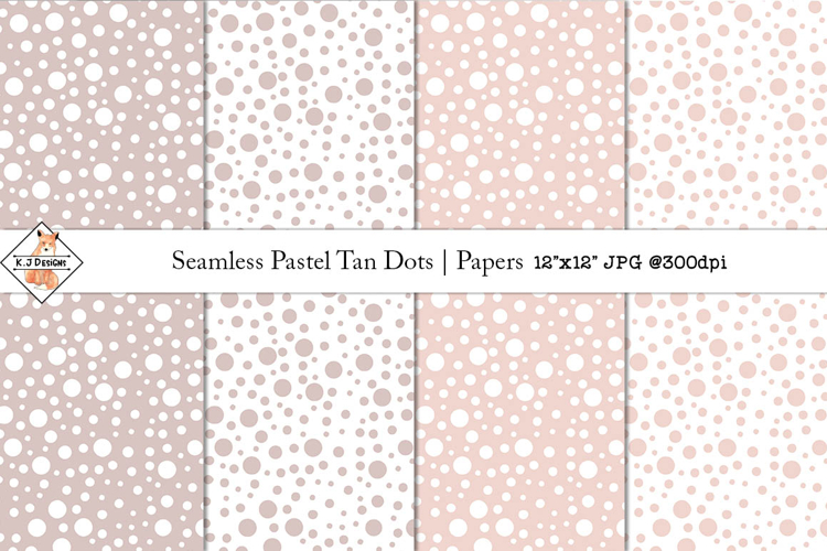 Seamless Pastel Tan Dots Digital Papers