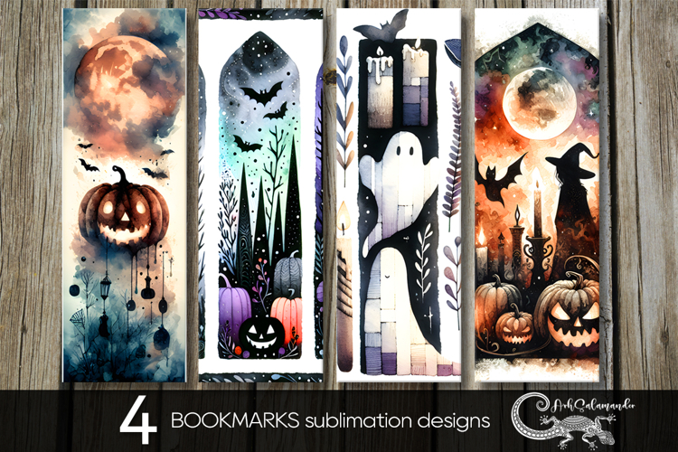 Halloween character | 4 bookmarks sublimation designs P