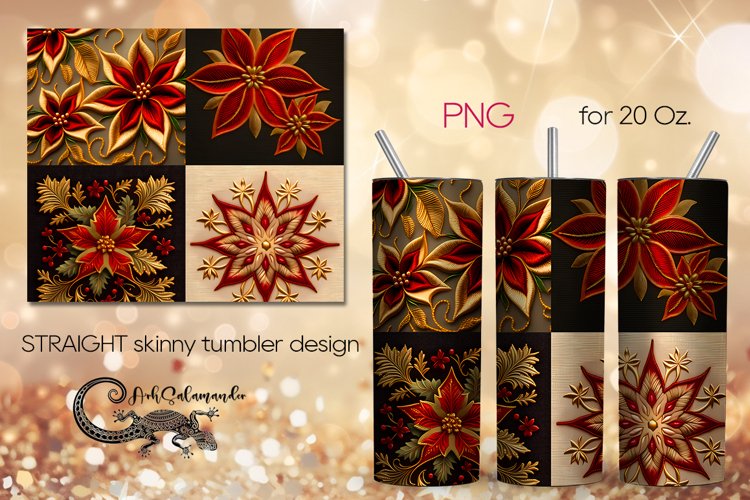 Embroidery | quadro skinny tumbler Sublimation design PLUS