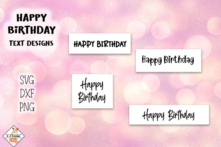 Happy Birthday Text Designs SVG DXF PNG