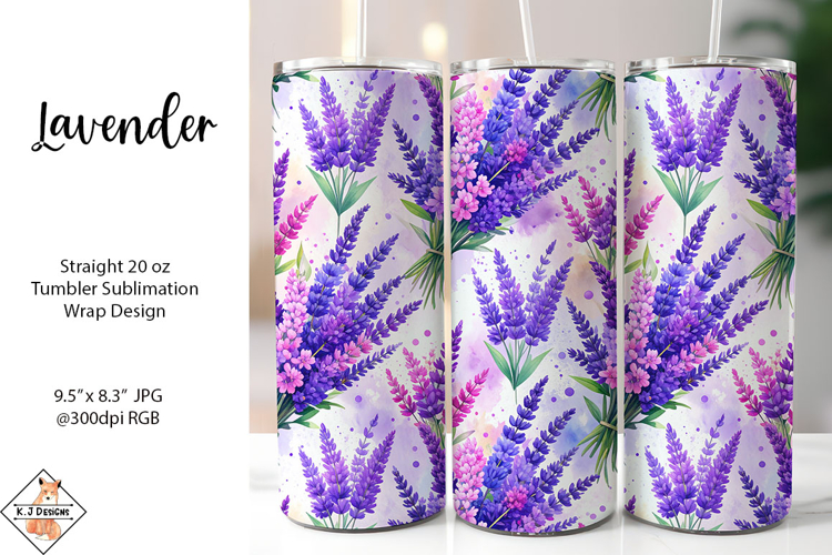 Lavender Tumbler Sublimation Wrap