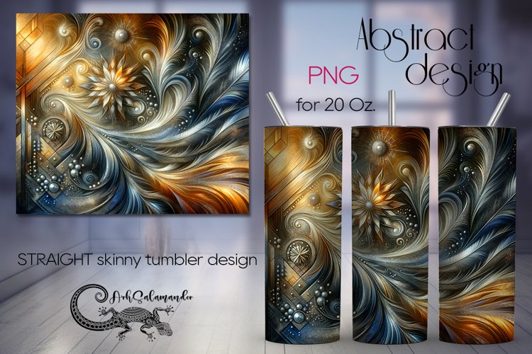 Abstract metallic design | Straight Skinny Tumbler PLUS5