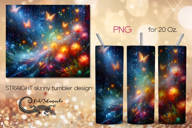 Abstract bright design | Straight Skinny Tumbler PLUS5, PNG