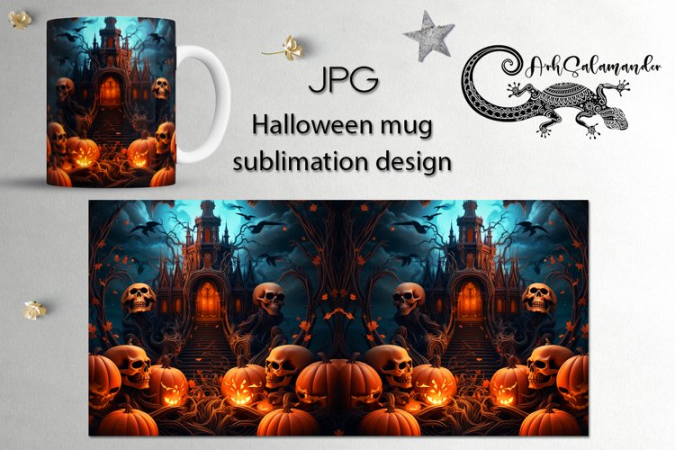 Bright Halloween | Hand drawn Sublimation Mug design, PLUS5